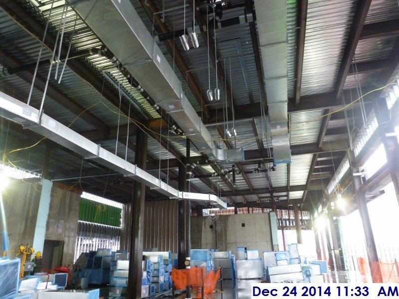 Installed pipe hangers at the 4th floor Facing East